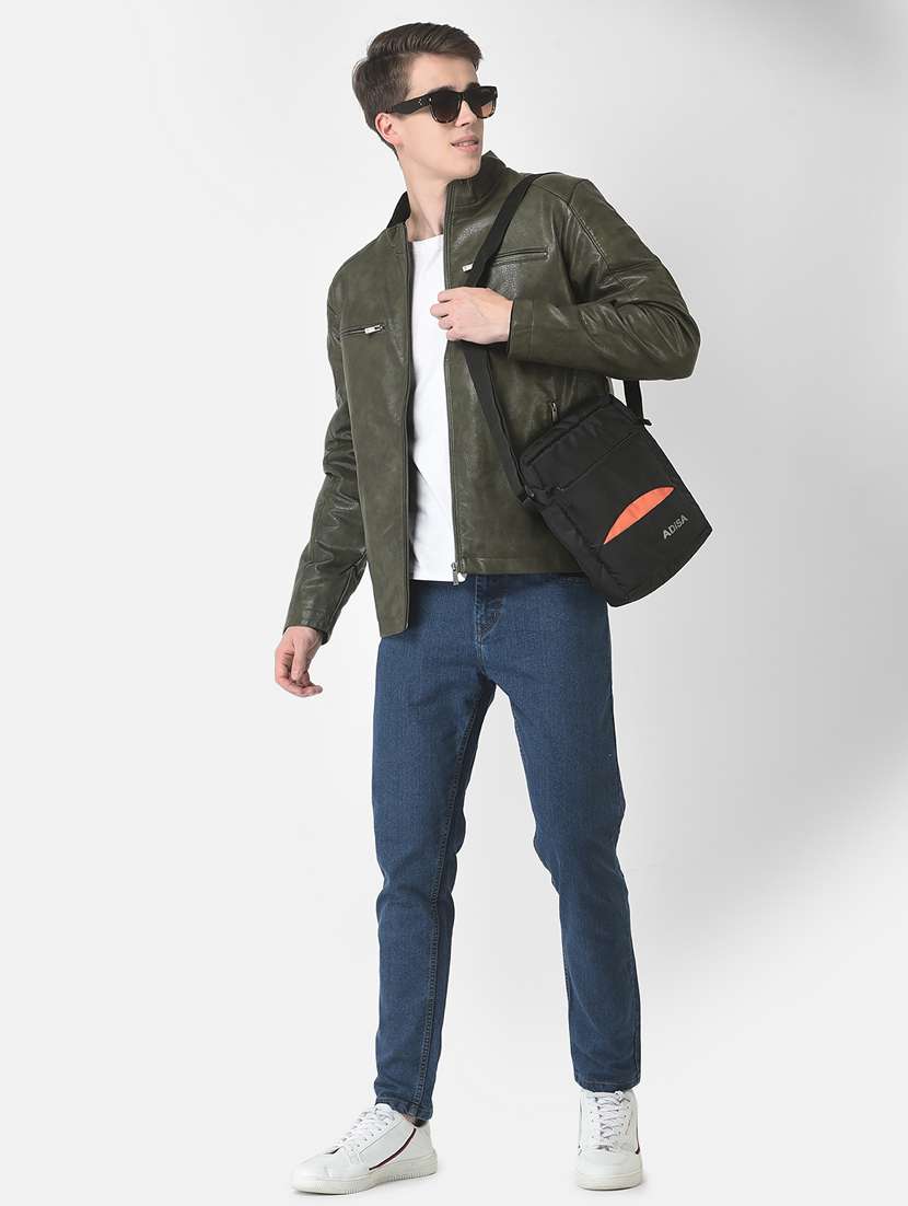 olive pu casual jacket - 21277359 - Standard Image - 4