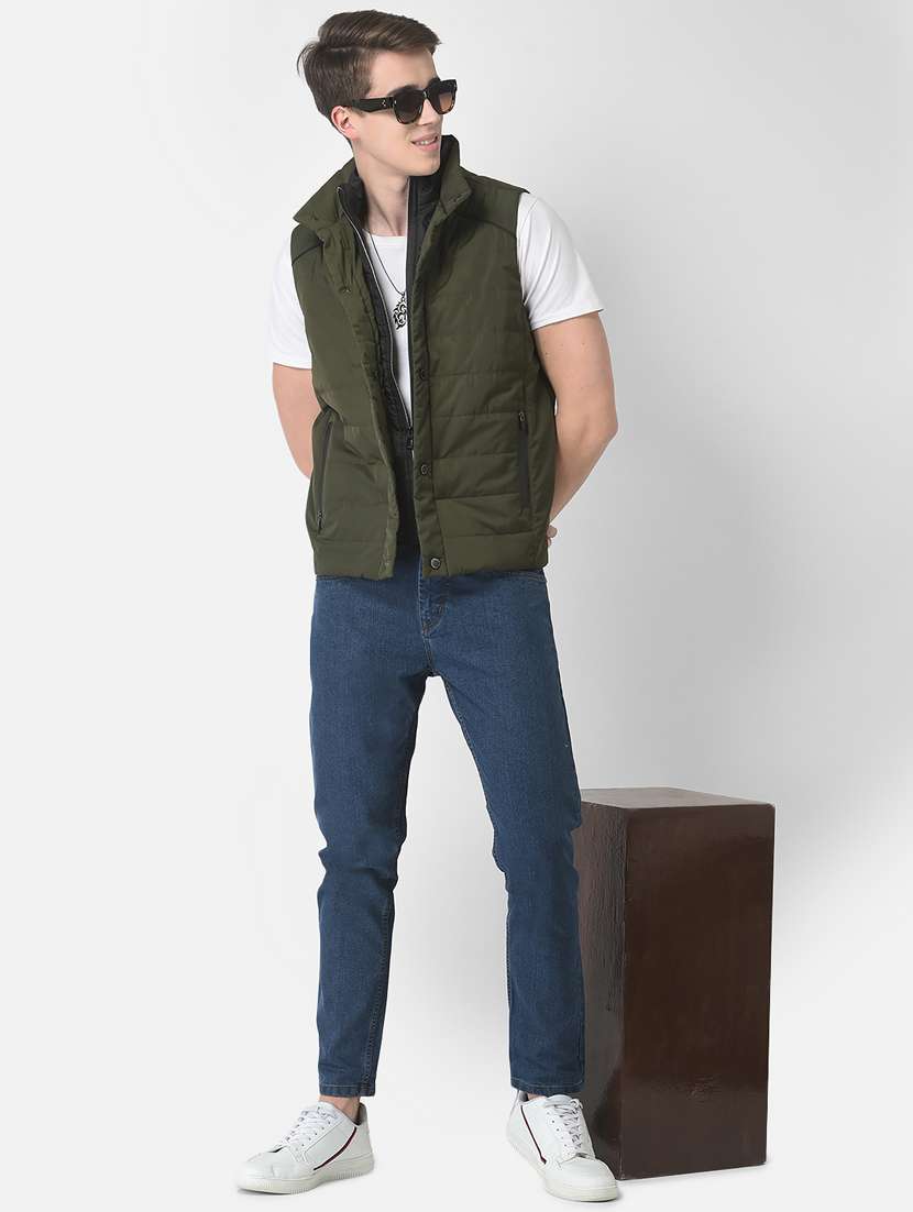 olive polyester casual jacket - 21277363 - Standard Image - 4