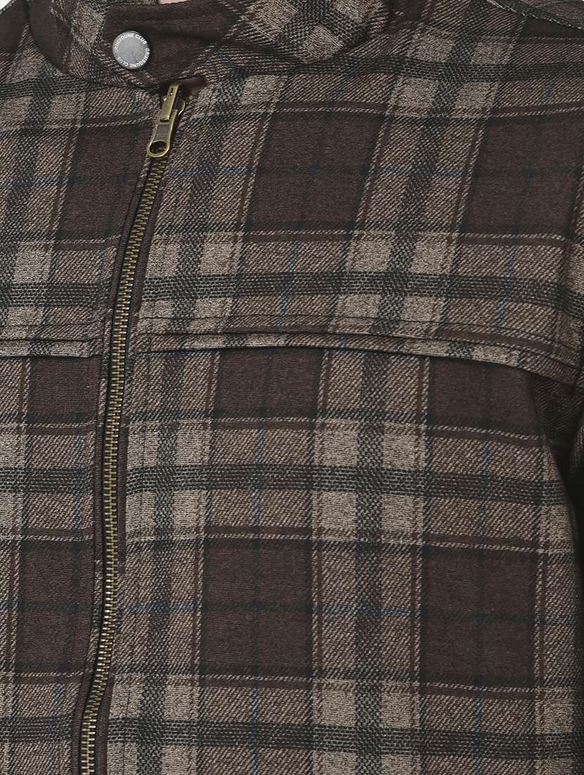 men brown checks casual jacket - 21277367 -  Standard Image - 4