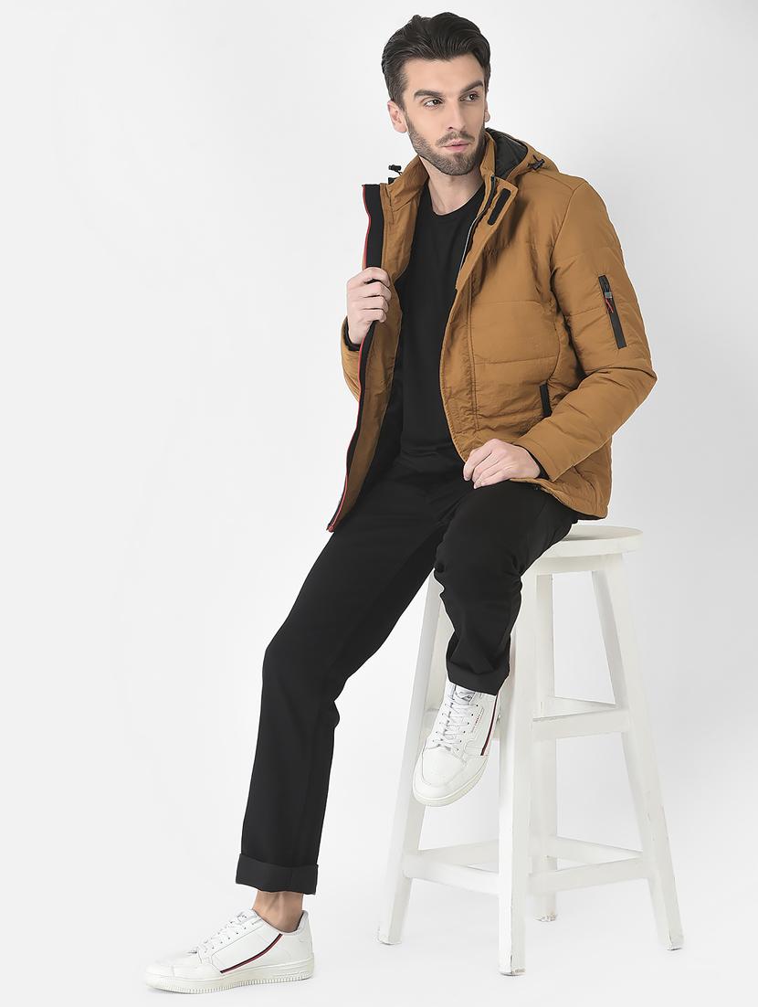 khaki polyester casual jacket - 21277378 - Standard Image - 4