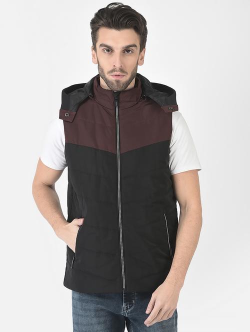men black color block casual jacket - 21277381 - Standard Image - 0