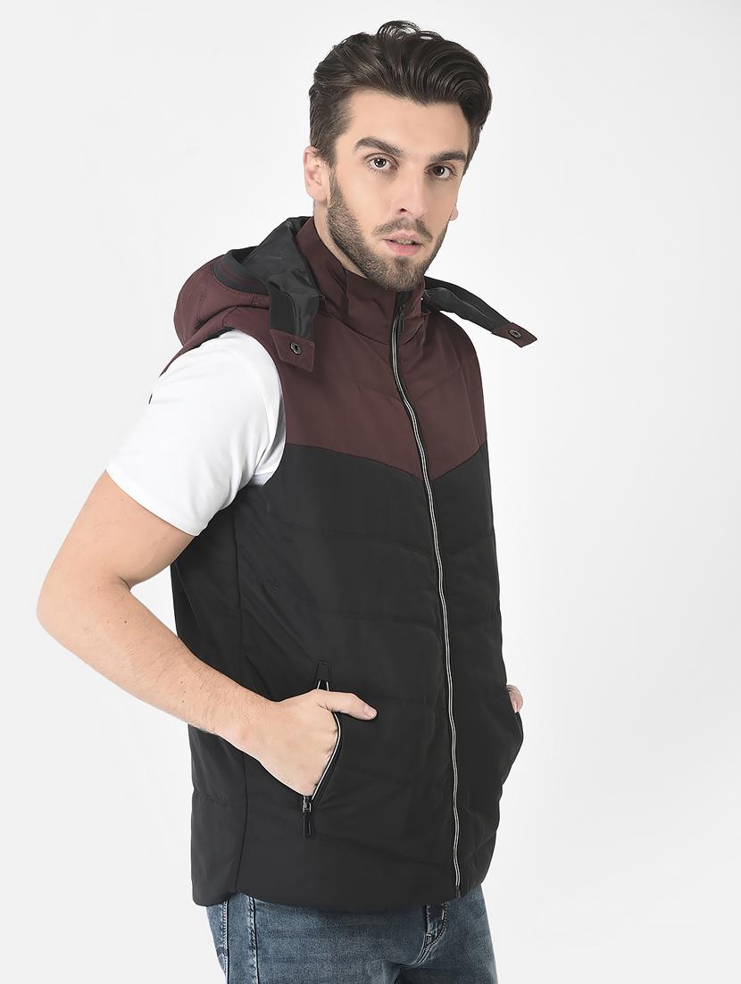 men black color block casual jacket - 21277381 - Standard Image - 1