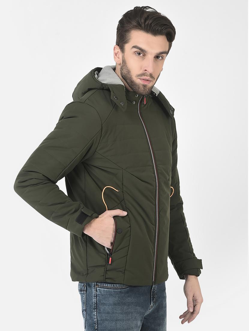 olive polyester casual jacket - 21277392 -  Standard Image - 1