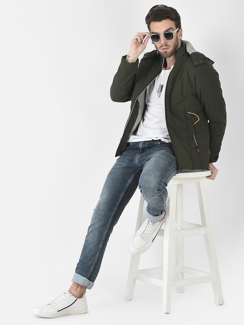 olive polyester casual jacket - 21277392 - Standard Image - 4