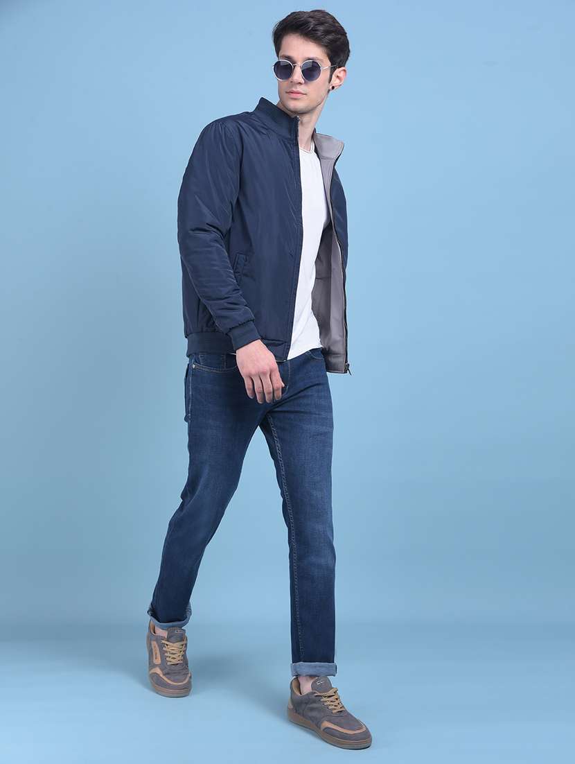 navy blue polyester casual jacket - 21277415 -  Standard Image - 6