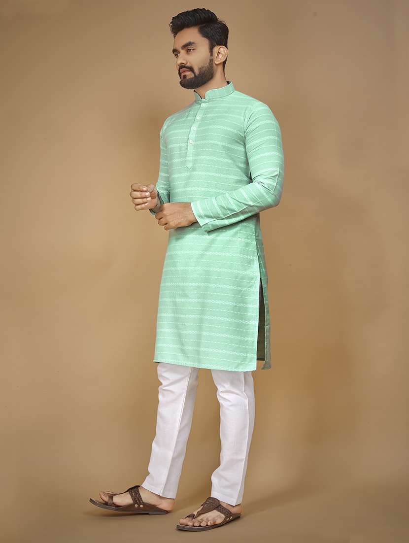 men long sleeve printed long kurta - 21277557 -  Standard Image - 1