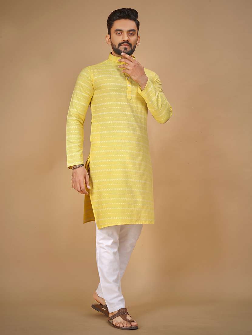 men long sleeve printed long kurta