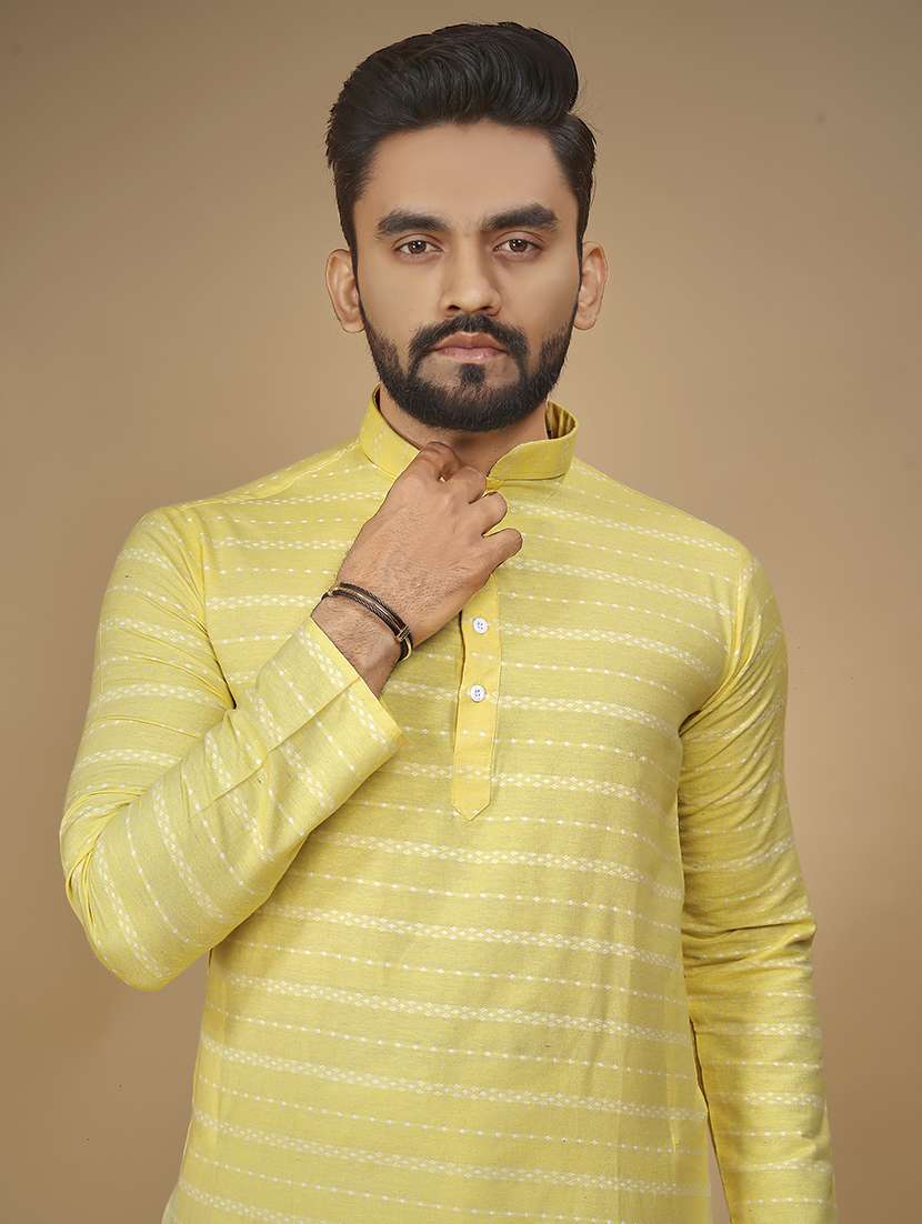 men long sleeve printed long kurta - 21277560 -  Standard Image - 4