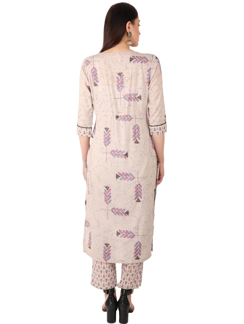 women three quarter sleeve kurta pant set - 21277610 - Standard Image - 4