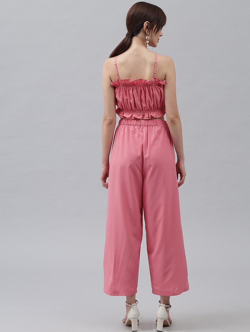 pink polyester top & trouser co-ord set - 21277872 - Standard Image - 4