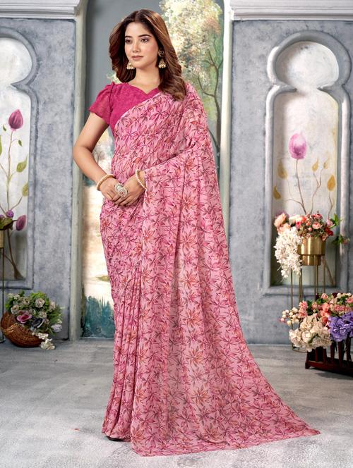 women printed saree with blouse - 21278045 -  Standard Image - 0