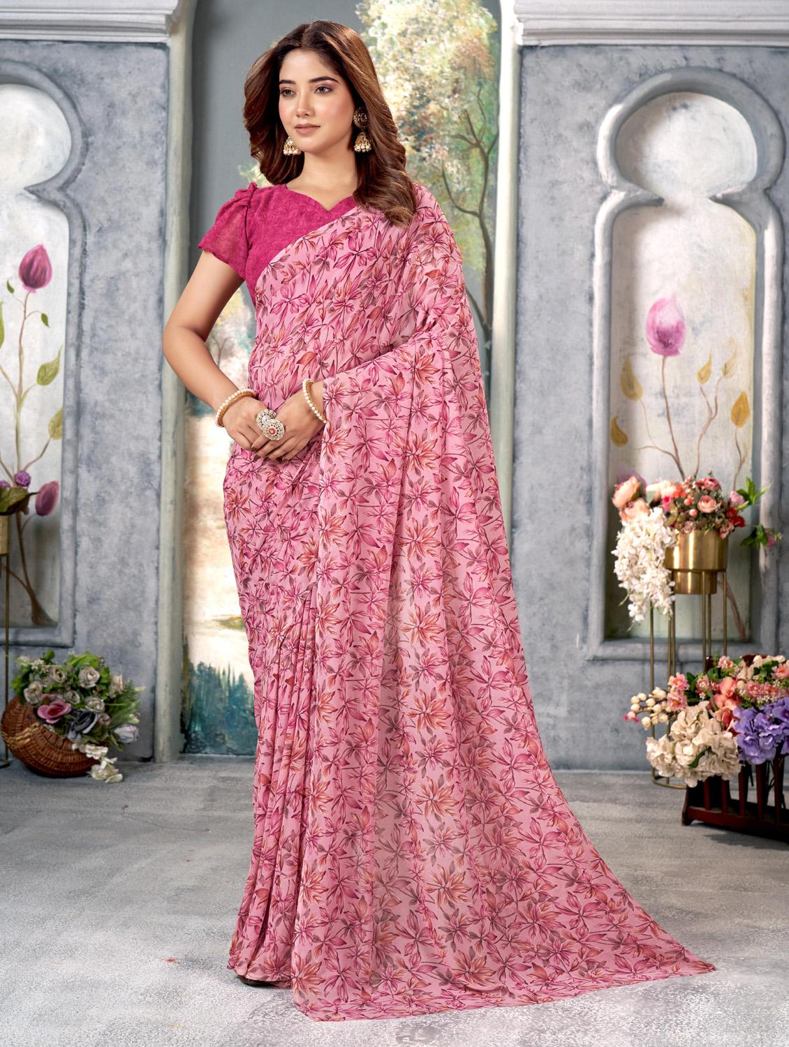 women printed saree with blouse - 21278045 -  Zoom Image - 0