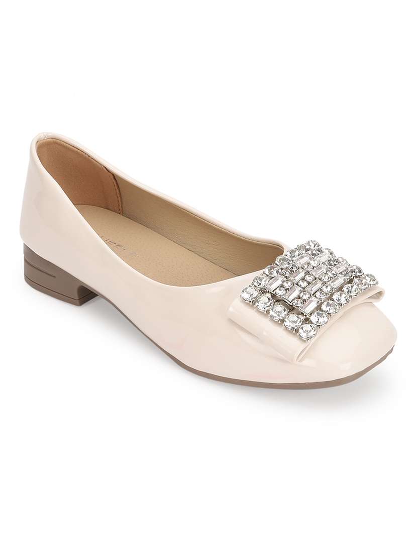 beige patent leather ballerina - 21278247 - Standard Image - 1