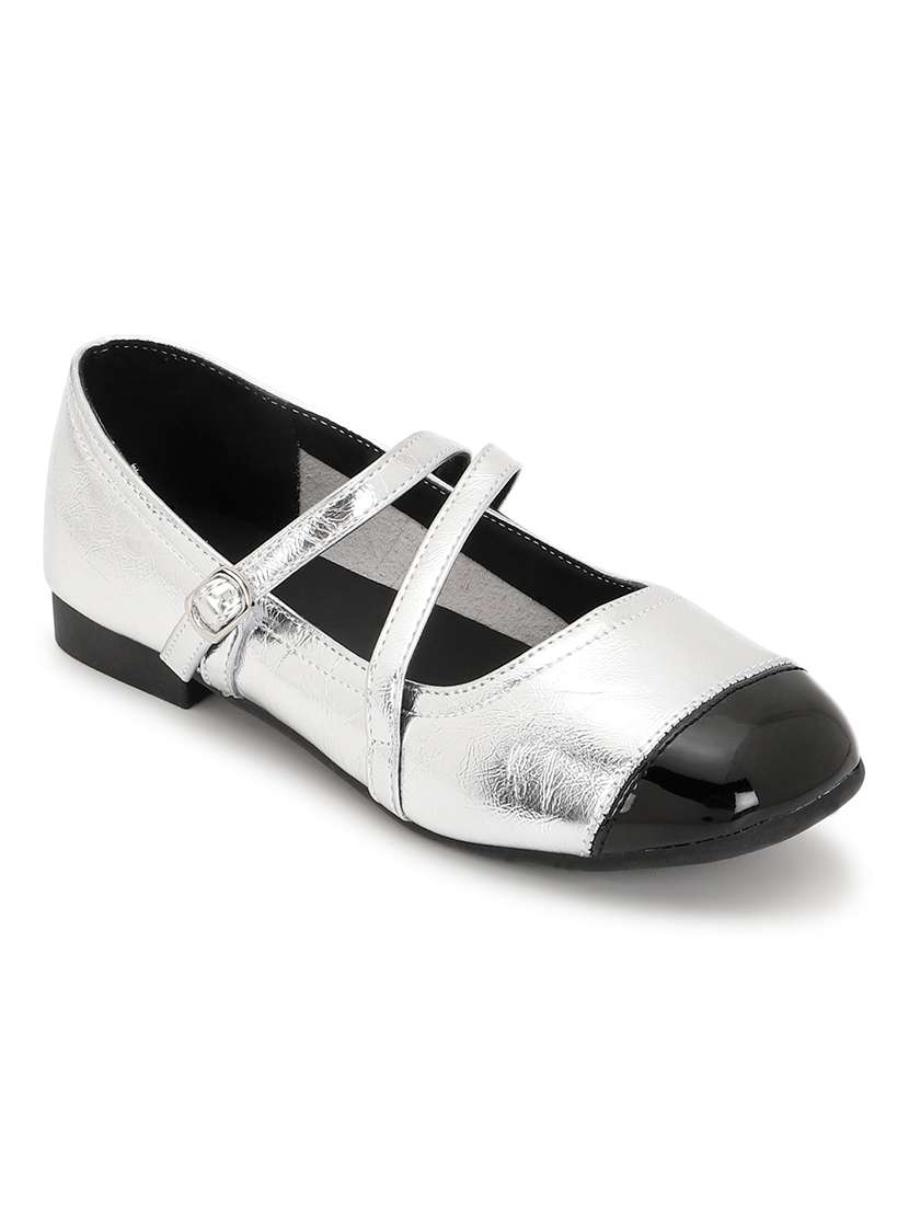 silver pu ballerina - 21278252 -  Standard Image - 1