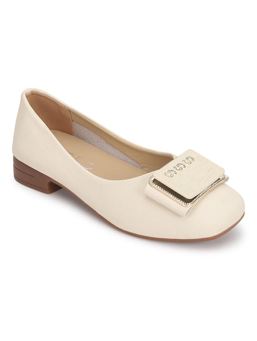 beige pu ballerina - 21278253 - Standard Image - 1