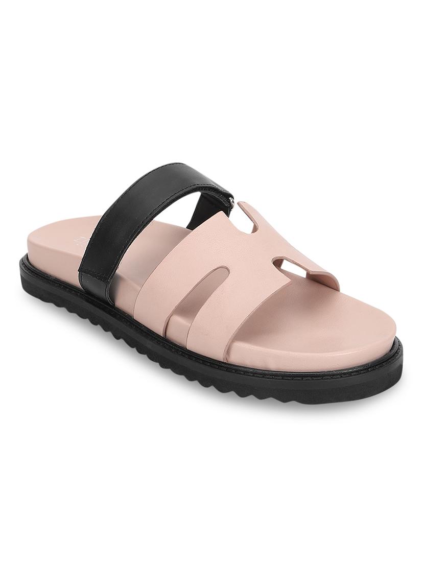 pink pu slides flip flops - 21278260 -  Standard Image - 1