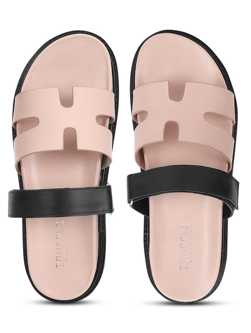 pink pu slides flip flops - 21278260 - Standard Image - 4
