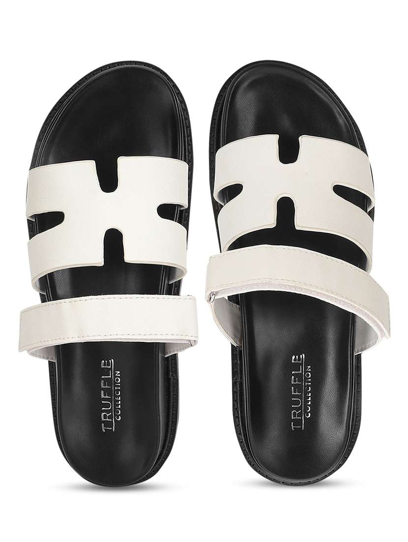 white pu slides flip flops - 21278261 - Standard Image - 4
