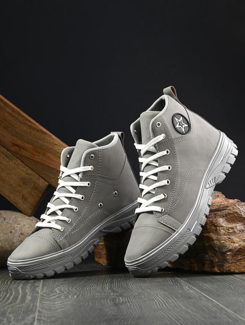 bucik grey bck4022 lightweight comfort summer trendy premium stylish sneaker high tops for men  - 21278476 -  Standard Image - 0