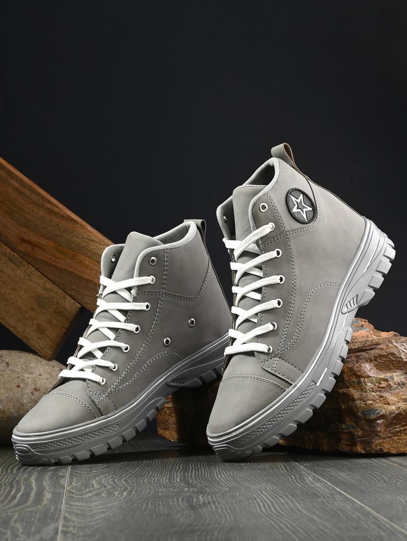 bucik grey bck4022 lightweight comfort summer trendy premium stylish sneaker high tops for men  - 21278476 -  Zoom Image - 0