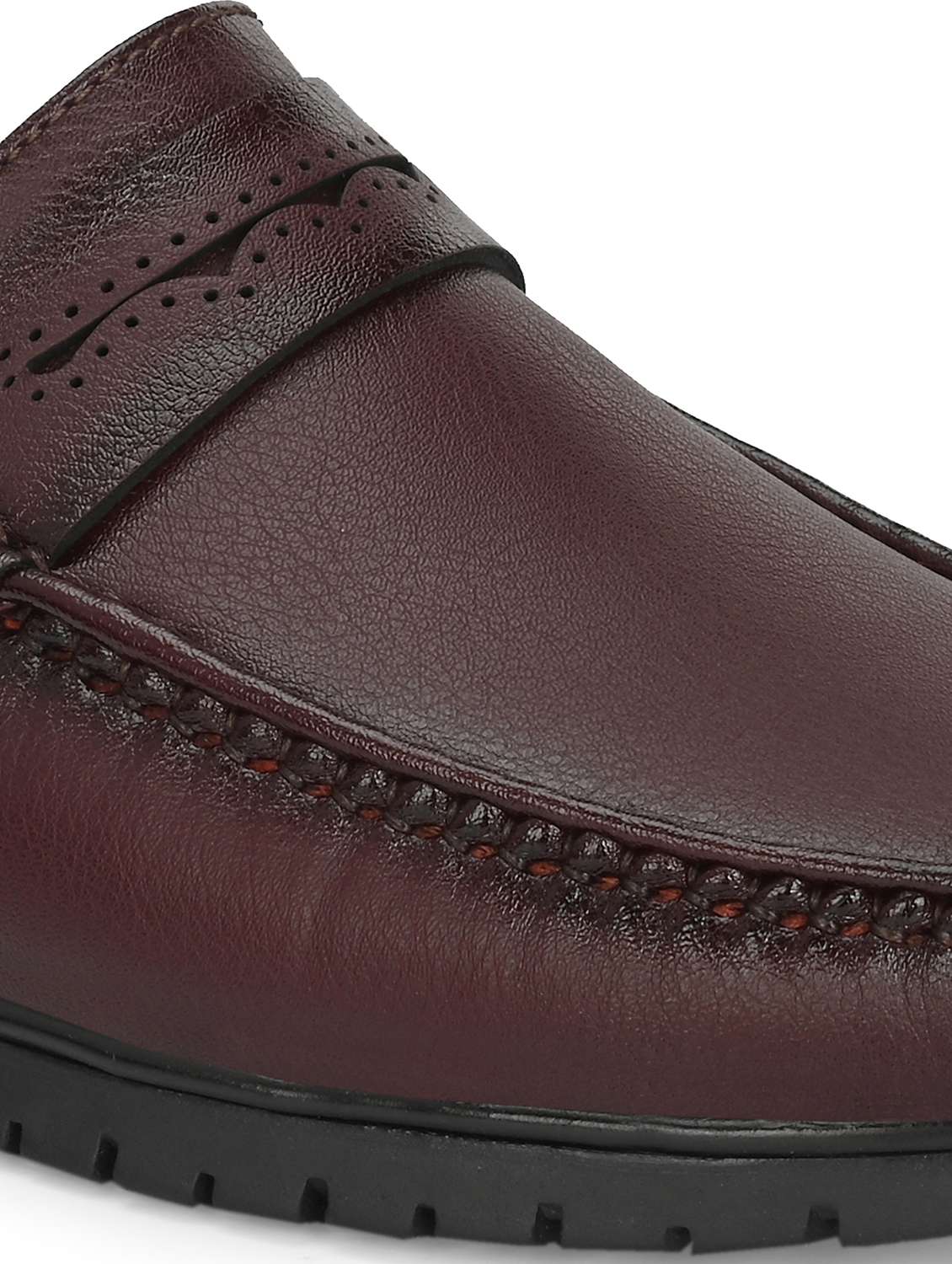 brown synthetic slip on loafers - 21278696 -  Standard Image - 4