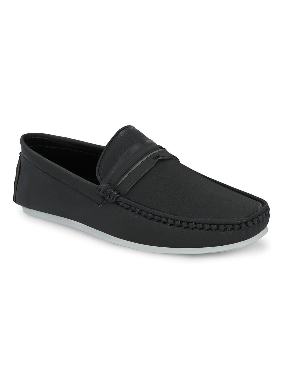 black synthetic slip on loafers - 21278699 - Standard Image - 1