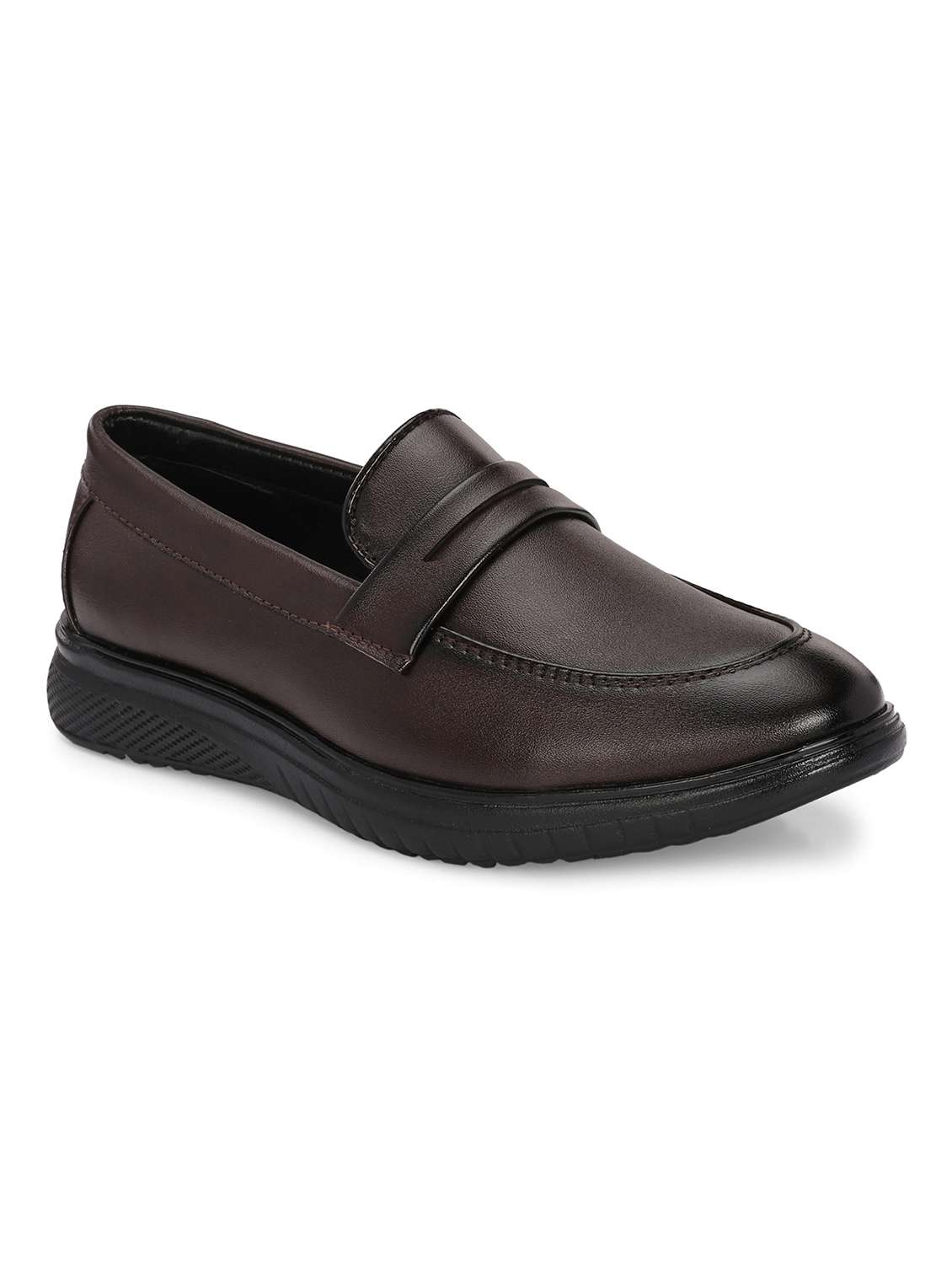 brown synthetic slip on loafers - 21278709 -  Standard Image - 1