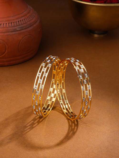 gold alloy bangle set of 2 - 21279183 - Standard Image - 0
