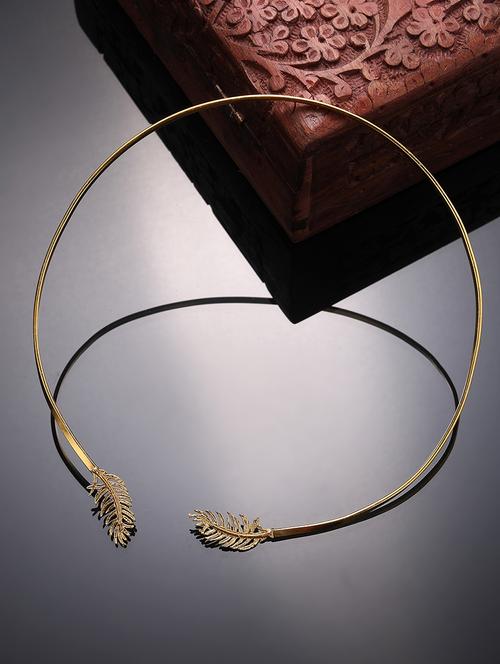 gold metal choker necklace - 21279318 - Standard Image - 0