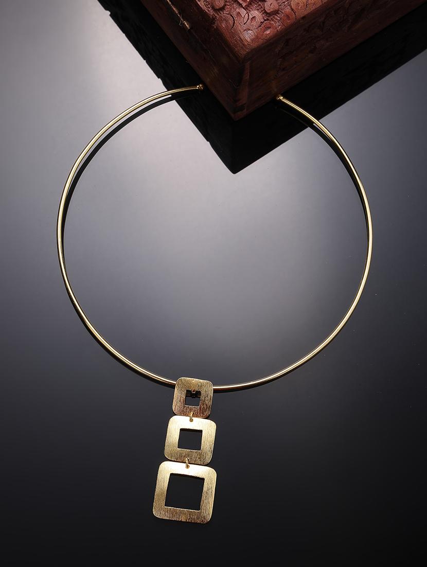gold metal short necklace - 21279323 -  Zoom Image - 0