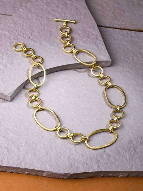 gold metal chain necklace - 21279325 - Standard Image - 0