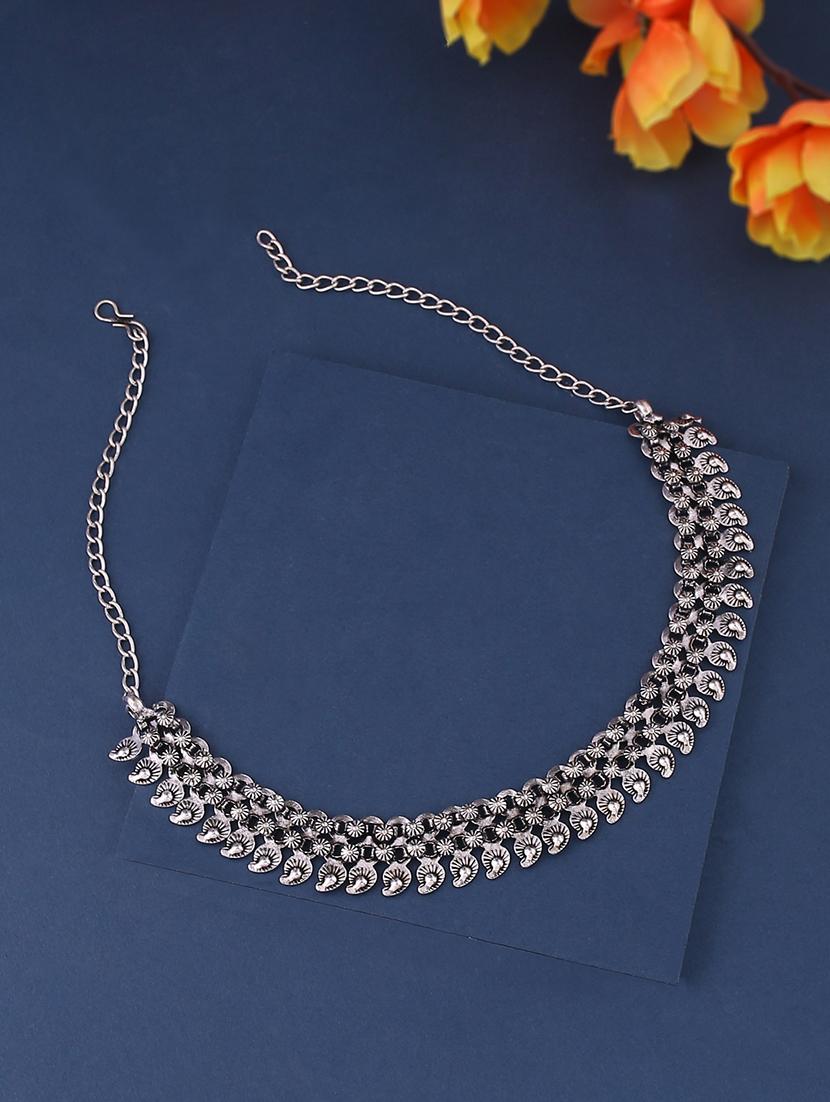 silver brass short necklace - 21279328 -  Zoom Image - 0