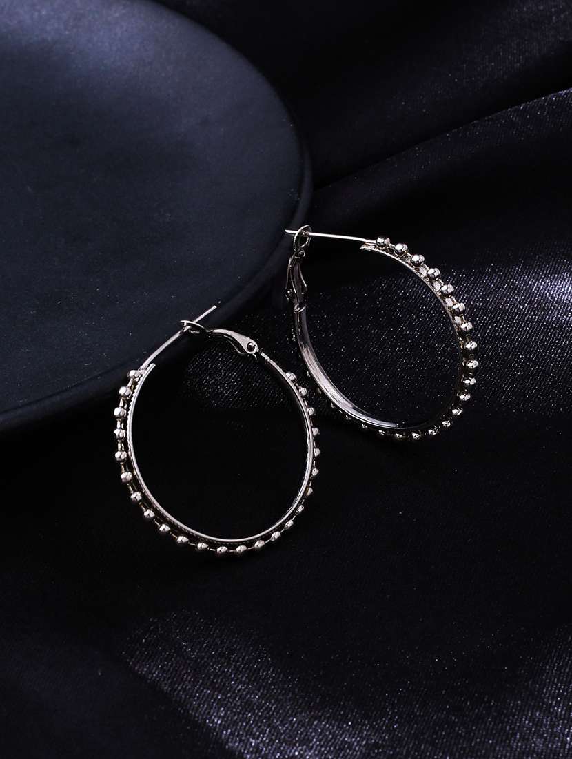 silver stainless steel hoop earrings