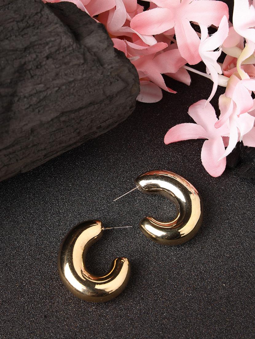 gold metal drop earrings - 21279403 -  Zoom Image - 0
