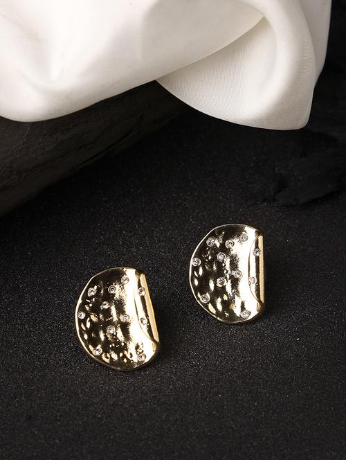 gold metal studs earrings - 21279415 - Standard Image - 0