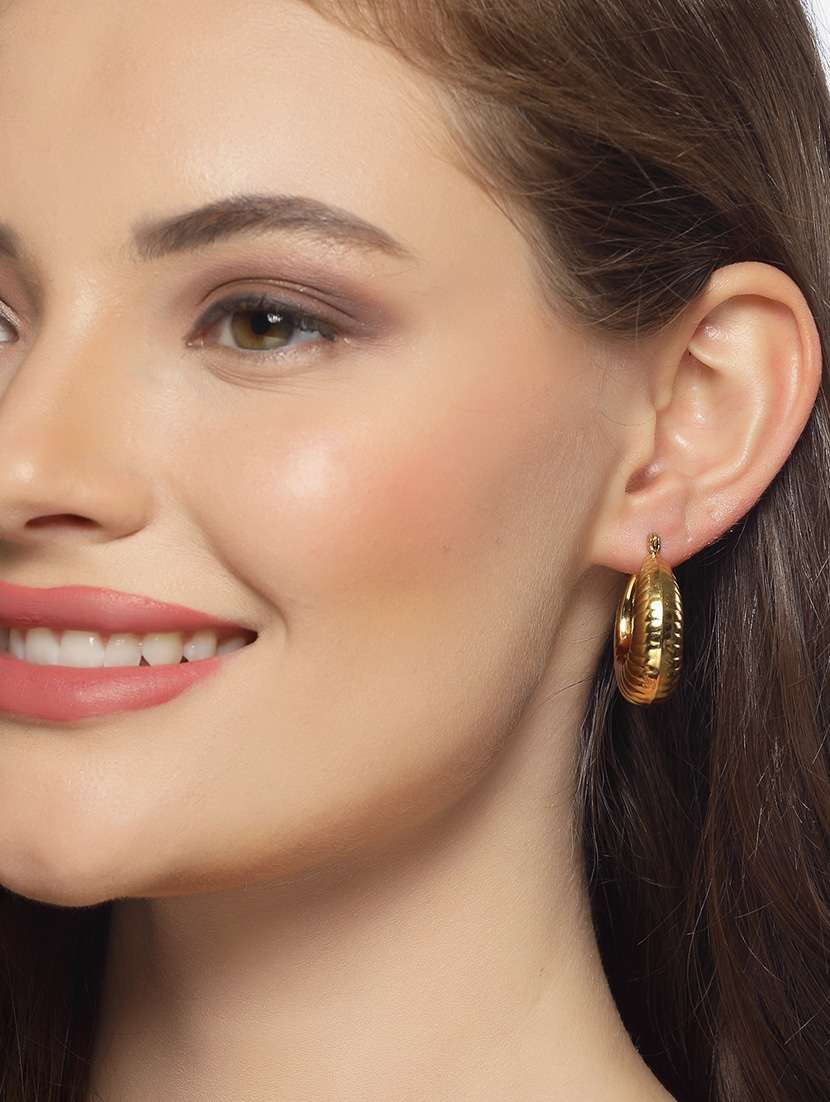 Women Gold Metal Hoops 