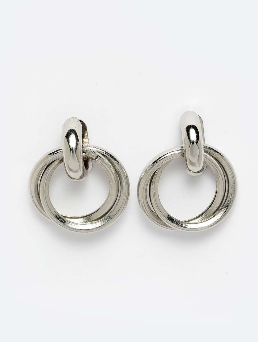 silver metal jhumka earring - 21279433 -  Standard Image - 1