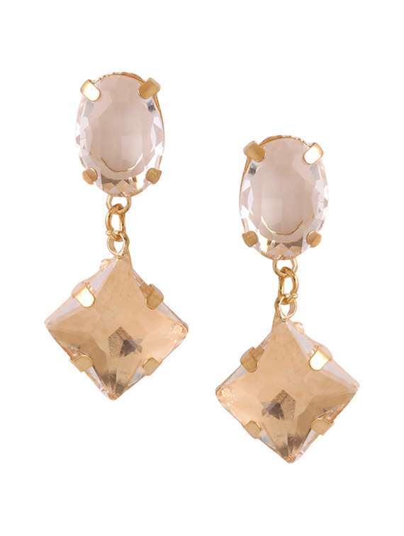 gold stainless steel drop earrings - 21279448 -  Standard Image - 1