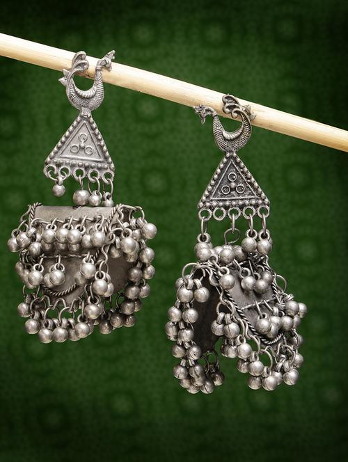 silver brass jhumka earring - 21279462 - Standard Image - 0