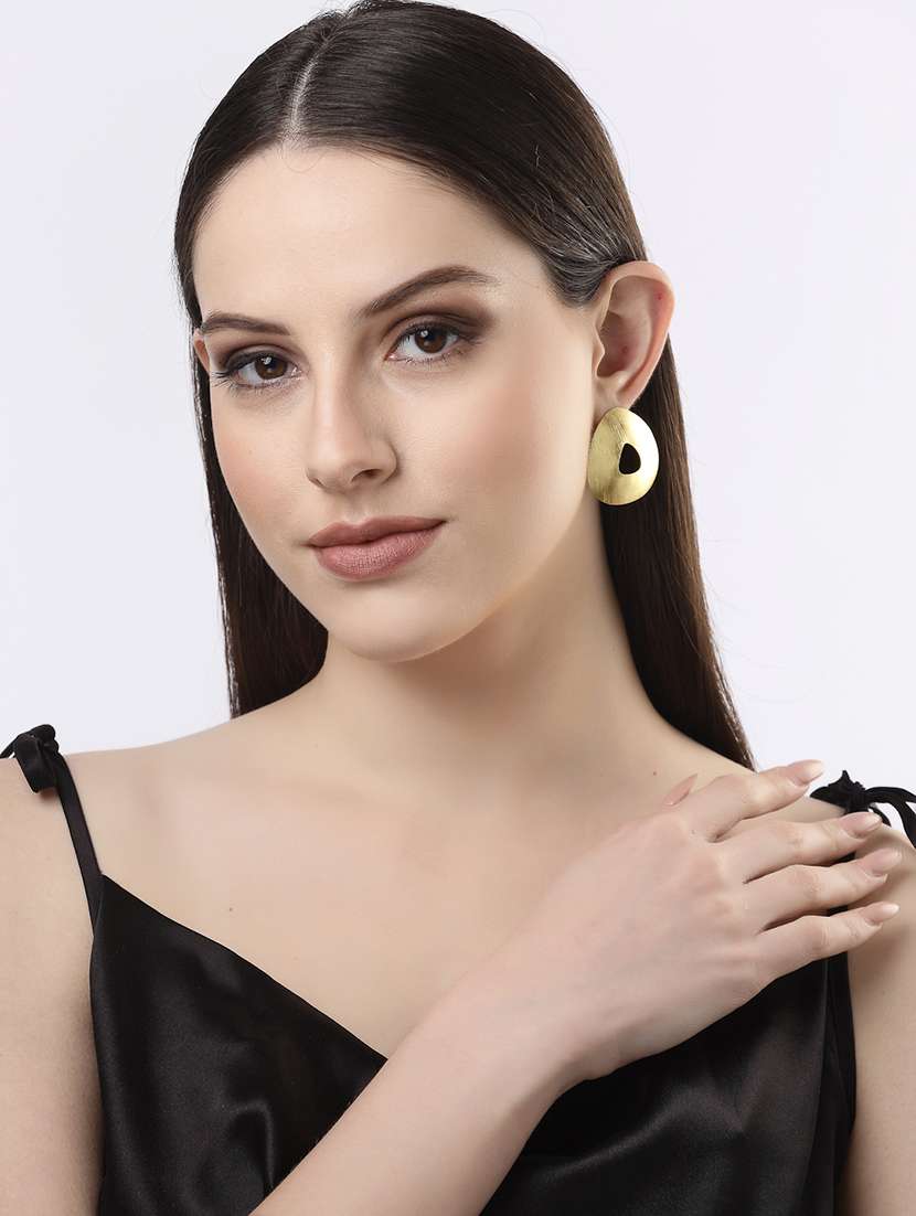 Gold Alloy Stud Earring