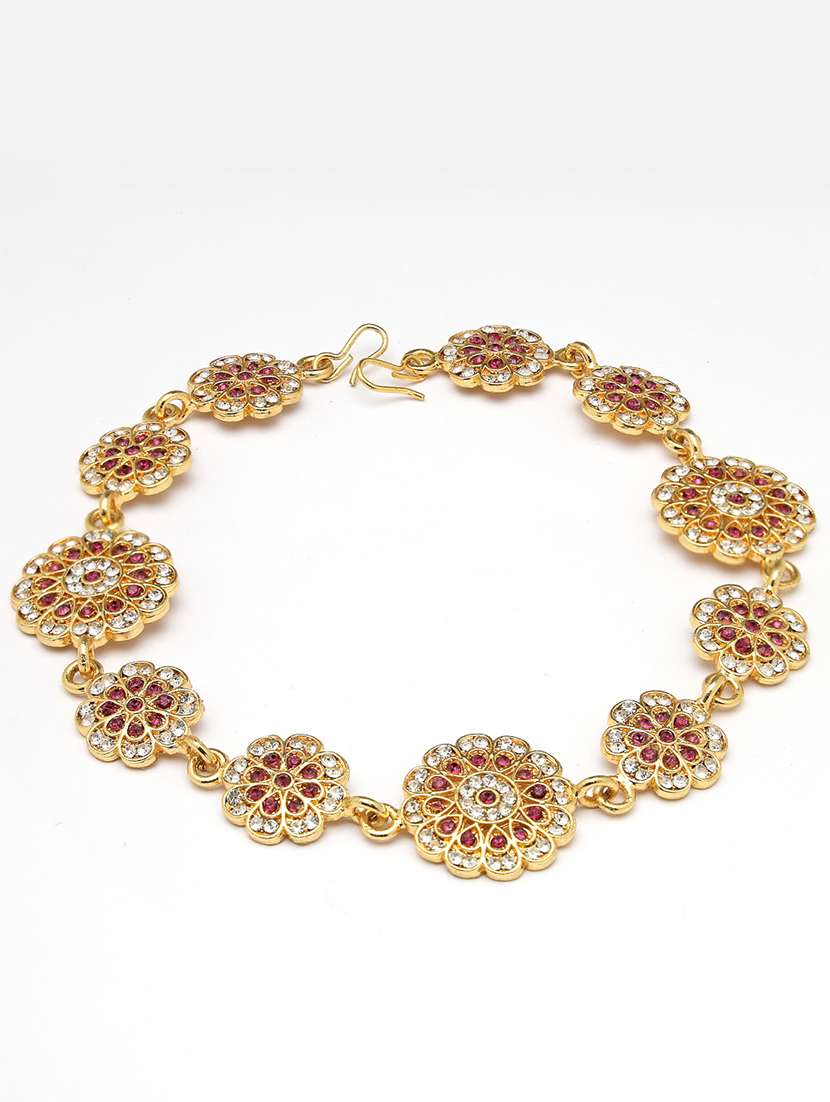 gold metal maang teekas & passa - 21279533 -  Standard Image - 1