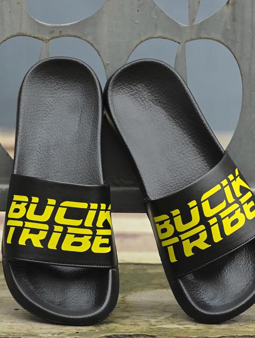 bucik black men bck9052 lightweight comfort summer trendy premium stylish slides - 21279821 - Standard Image - 0