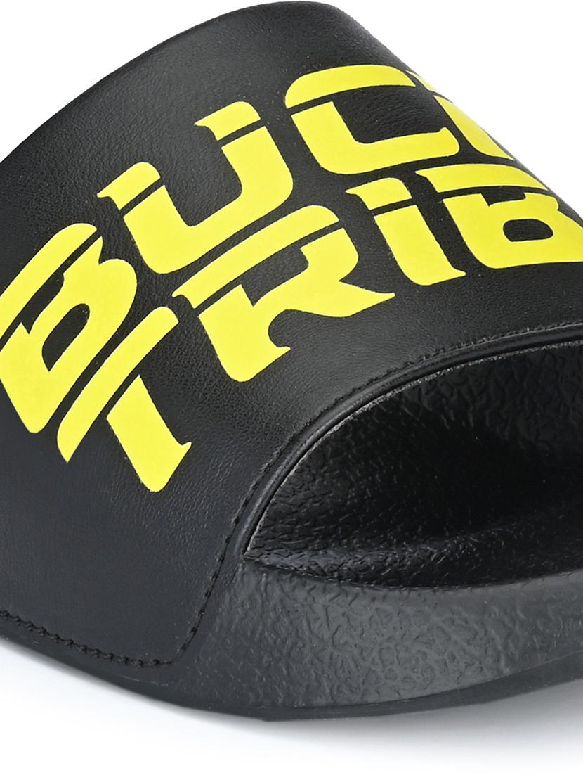 bucik black men bck9052 lightweight comfort summer trendy premium stylish slides - 21279821 - Standard Image - 4