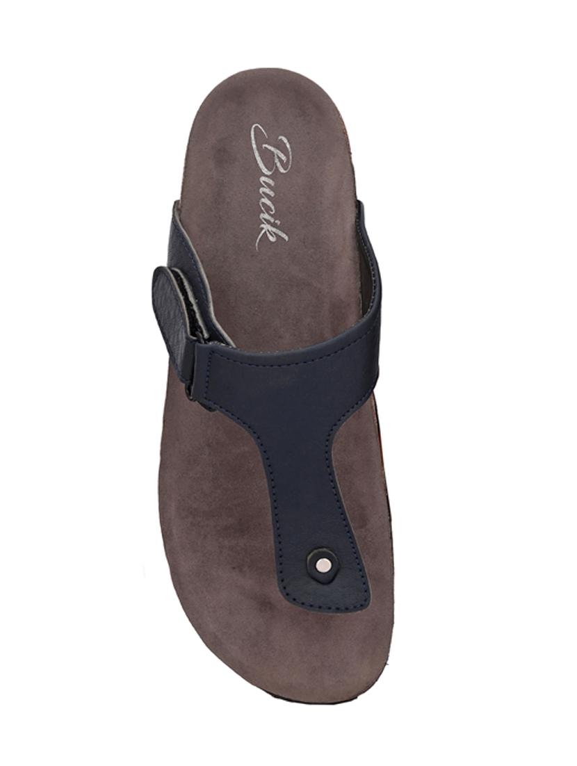 blue synthetic slip on sandals - 21279838 - Standard Image - 4