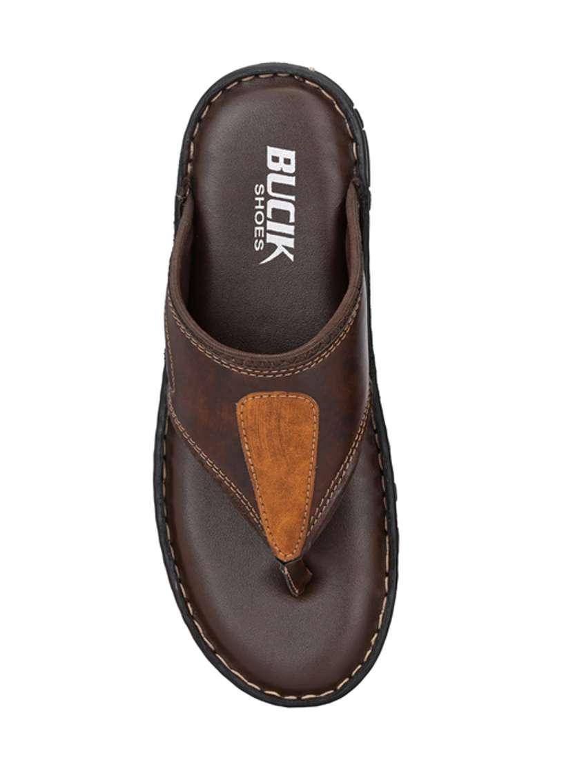 bucik brown men bck8097 lightweight comfort summer trendy premium stylish slippers  - 21279869 -  Standard Image - 4