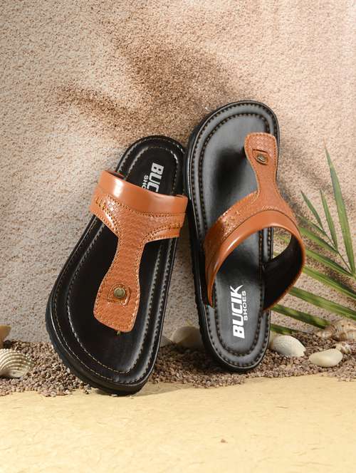 tan synthetic toe separator slippers - 21279886 -  Standard Image - 0