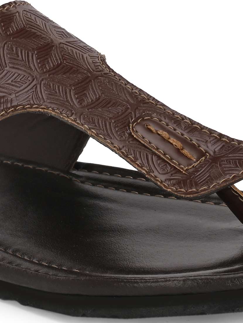 brown synthetic toe separator slippers - 21279887 -  Standard Image - 4