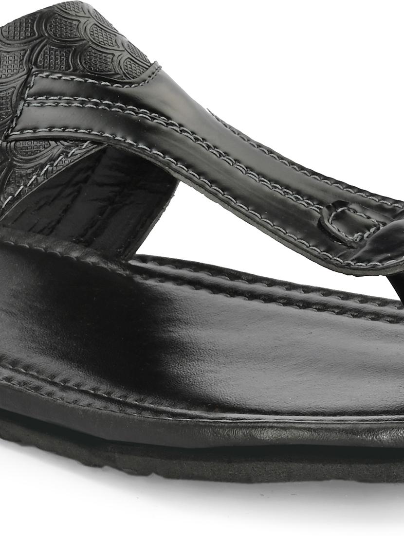 black synthetic toe separator slippers - 21279888 - Standard Image - 4