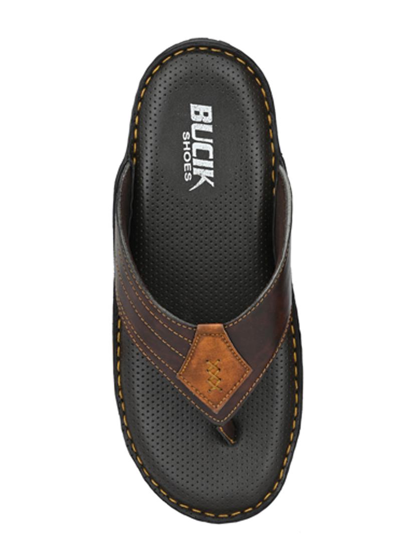 bucik brown men bck8094 lightweight comfort summer trendy premium stylish slippers - 21279896 - Standard Image - 4