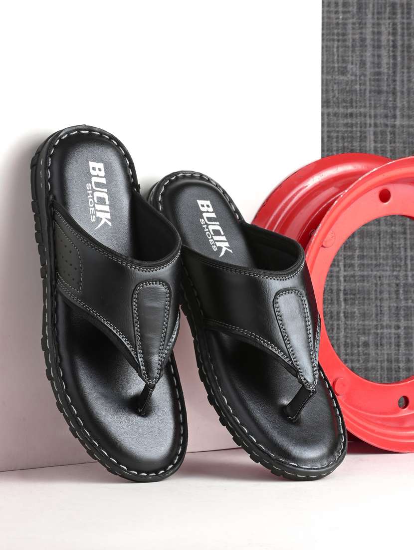 bucik black men bck8097 lightweight comfort summer trendy premium stylish slippers 